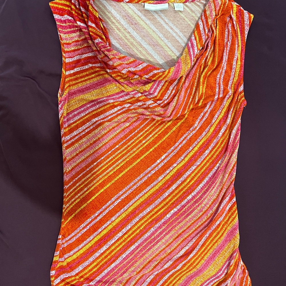 New York & Company Multicolor Striped Top